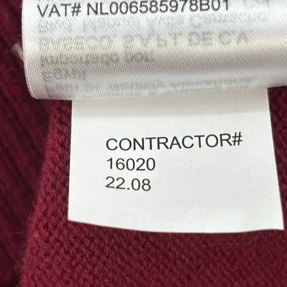 Calvin Klein CK Logo Wool blend Crewneck Classic Holiday Knit Sweater Wine sze M - Picture 9 of 10